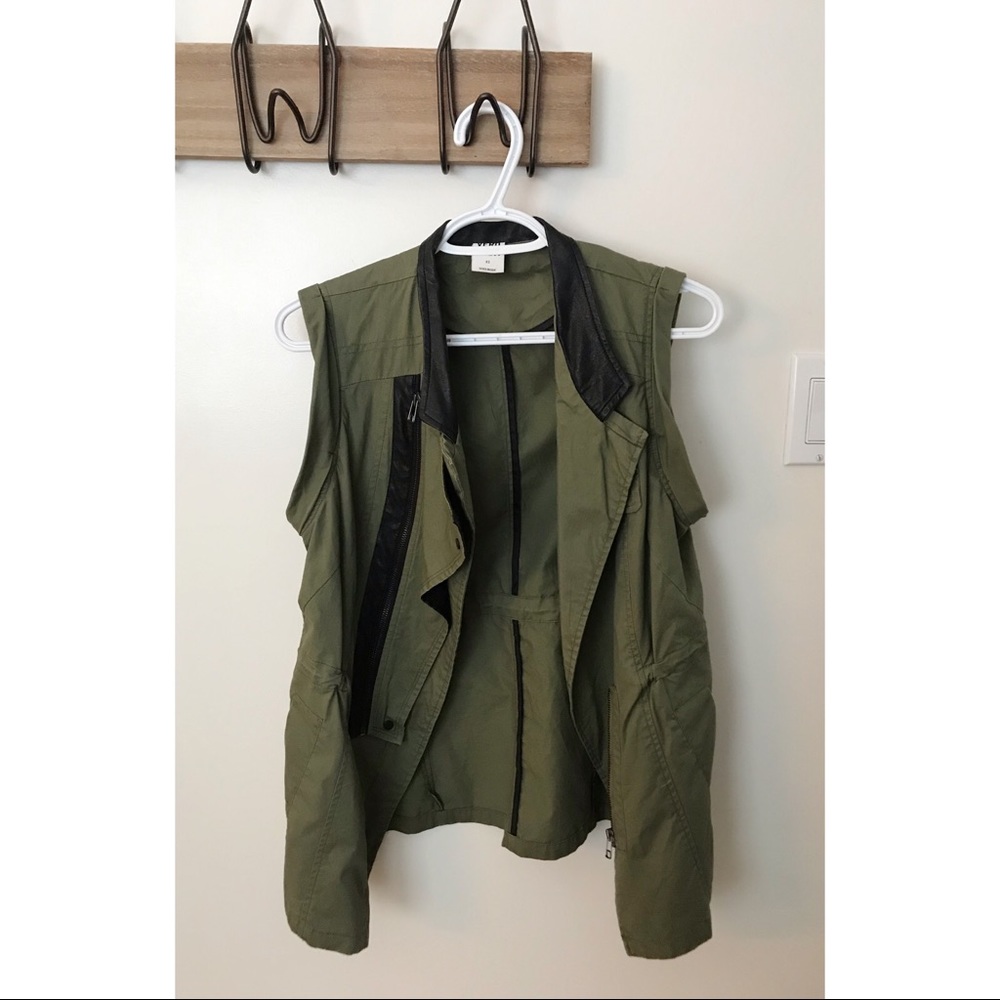 Vero Moda vest with faux leather detail